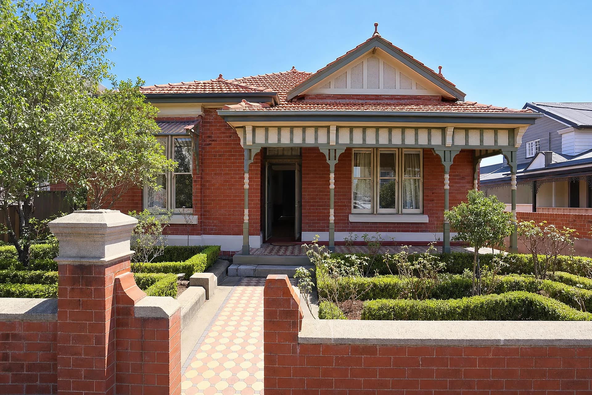 An empty 1920s character cottage in Victoria Park with a deep tiled verandah and timber sash windows